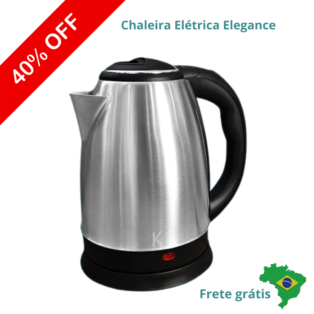 Chaleira Elétrica Elegance Inox 1,8l - Café pronto num instante. 40% OFF.