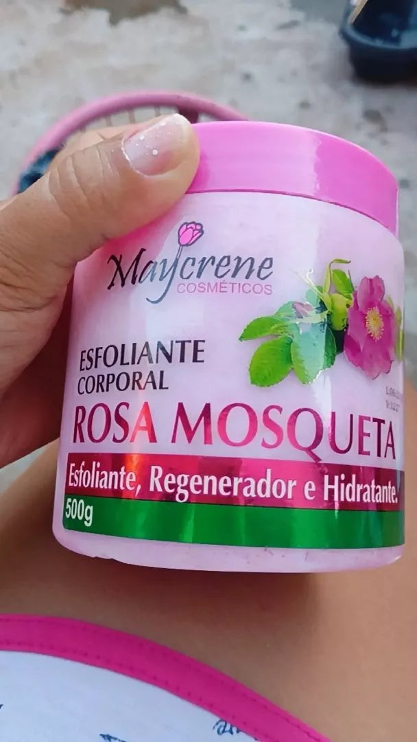 Kit Corporal Rosa Mosqueta Óleo Anti Manchas e Estrias 120ml + Esfoliante Regenerador Corporal 500g