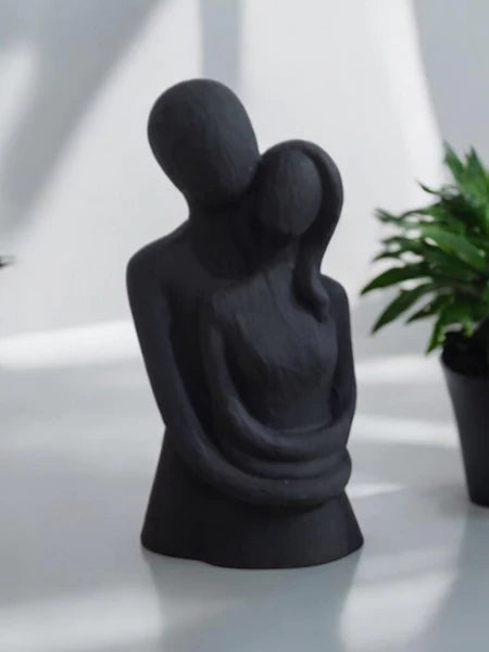 Estátua Decorativa Casal Abraçado -  Decoração Moderna Luxo - Dourada Prata Preta Branca - Estoque limitado