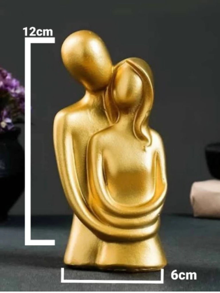 Estátua Decorativa Casal Abraçado -  Decoração Moderna Luxo - Dourada Prata Preta Branca - Estoque limitado