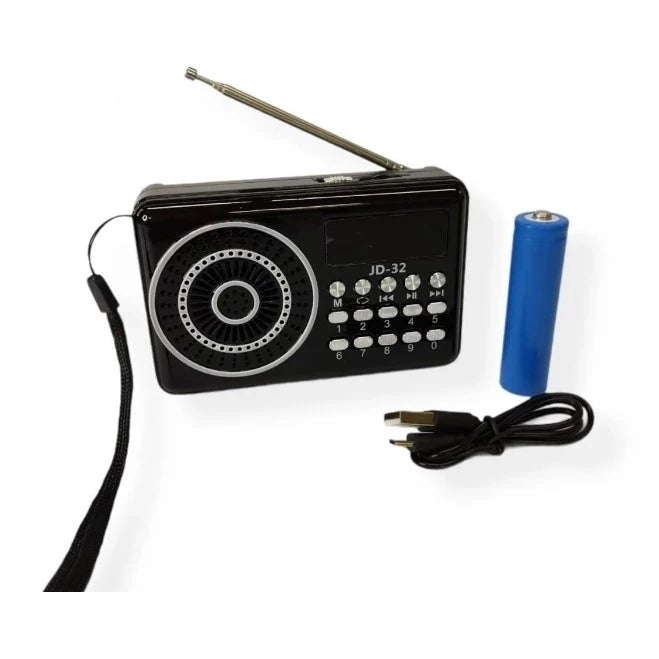 Rádio Fm Portátil / Bluetooth /Mp3 / Pendrive/ Som Alto e Saída Auxiliar