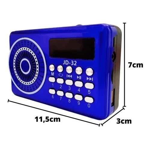 Rádio Fm Portátil / Bluetooth /Mp3 / Pendrive/ Som Alto e Saída Auxiliar