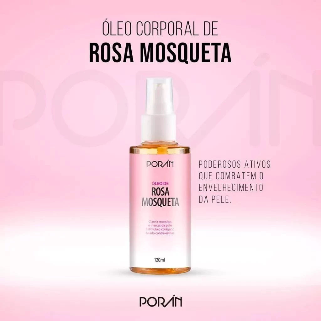 Kit Corporal Rosa Mosqueta Óleo Anti Manchas e Estrias 120ml + Esfoliante Regenerador Corporal 500g