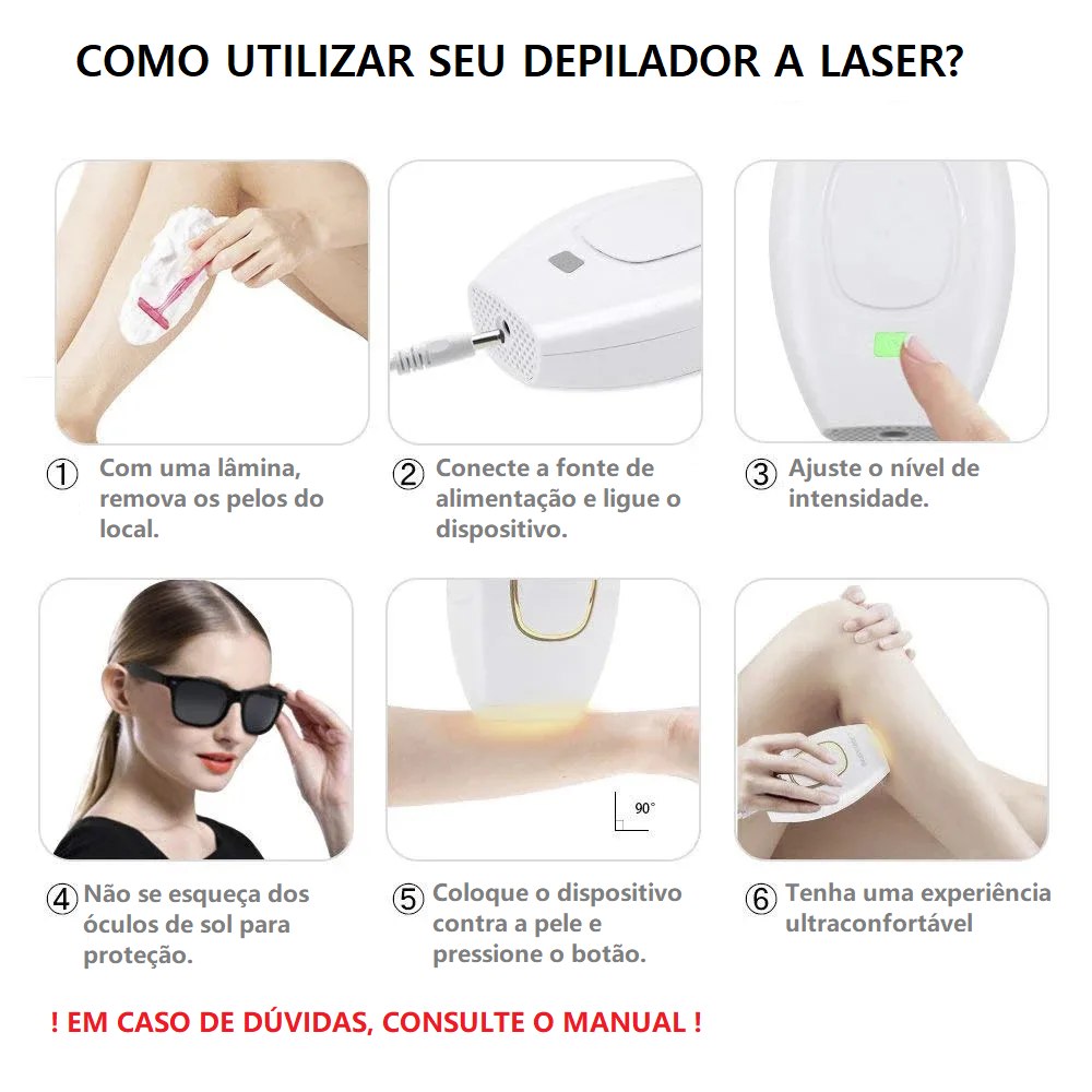 Depilador a Laser IPL Profissional para Uso Doméstico – Pele Lisa e Livre de Pelos!